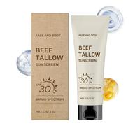 Tallow Sunscreen SPF30, Face and Body Sunscreen, Natural Reef Safe Face Body Beef Tallow Sunblock, Non Greasy Clean Travel Sun Screen Sunblock for Summer Outdoor Travel, Fast-Absorbing Formula (1)