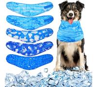 Talltalk 5 Pieces Dog Cooling Bandanas Dog Cooling Neck Wraps Ice Scarf Pet Dog Cooling Collar Hunting Training Hiking Camping Accessories for Summer (XL)