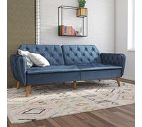 Ng Novogratz Tallulah Memory Foam Futon Blue Velvet, Blue