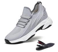 Tallure Shoes Onne - 4" 10cm Boost, Tallure Sneakers Women Men Trainers Taller Elevator Height Boosting Increasing Shoes (4cm-Gray, Adult, Women, 8.5, Numeric, UK Footwear Size System, Medium)