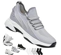 Tallure Sneakers, Tallure Sneakers for Women Men, Invisible Internal Height Increase-1.6/2.4/3.2/4.1 Inches Non-Slip (Gray Increase 4.1in,6 (US))