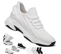 Tallure Sneakers, Tallure Sneakers for Women Men, Invisible Internal Height Increase-1.6/2.4/3.2/4.1 Inches Non-Slip (White Increase 4.1in,6.5-7 (US))
