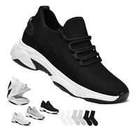 Tallure Sneakers, Tallure Sneakers for Women Men, Invisible Internal Height Increase-1.6/2.4/3.2/4.1 Inches Non-Slip (Black Increase 2.4in,10-10.5(US))