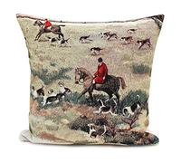 Tally Ho Hunting Scene Tapestry Style Cushion