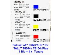 Tally T8004 T8104 Full set = C+M+Y+K 044953 044954 044955 044956 GENUINE SEALED