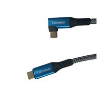 Talmosal 240W for Thunderbolt 5 Cable Right Angle 10ft, Support 8K@60Hz, 4K@144Hz, 40Gbps for iPhone 16, Thunderbolt 4/3, USB4, SSD, MacBook M4 Pro, Dock, eGPU
