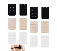 talNite 12pcs Women's Bra Extenders, 2 Hooks, 3 Rows, Solid Colors, Adjustable Bra Strap Extenders for Comfortable Fit, Bra Hooks Extender, Size 3.2 * 5cm, Extended Buttons for Bras