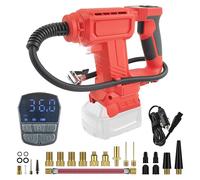 TALOEYH - Battery Compressor Compatible with Mi-lw-au-kee 18V Battery, Cordless Air Compressor, 12V Car Power Adapter, 0-120 PSI, Handheld Air Pump for Motorcycle, Bicycle, Car (Multi Accessories)