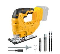TALOEYH - Cordless Jig Saws Compatible with Dewalt 18V/20V, Cordless Jigsaw with 4 Orbital Settings, ±45°Bevel Cutting Angle, LED Light, 6 Blades & Scale Guide Rule for Wood Metal Cutting