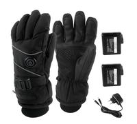 TALOEYH - Heated Gloves, Electric Ski Gloves With 7.4V 5000mAh Type-C Rechargeable Battery, Hand Warmer Heat Up to 4-6H, 3 Levels, Waterproof Heating Gloves for Motorcycle Hiking Cycling (Black (L))
