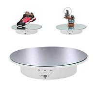 TALOEYH Motorized Rotating Display Stand, 90/180 Degree Electric Rotating Turntable for Photography, 20cm Adjustable Rotating Stand Display Table for Jewelry, Watch, Digital Product--Load 8kg