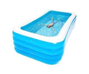Talogca Giant Rectangular Inflatable Garden Pool - 3.18m x 1.8m x 0.75m Ages and Unisex Fun