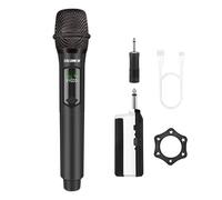 talomen 2.4GHz Professional Wireless Microphone,Cordless Handheld Dynamic Microphones,Mic System for Singing with Rechargeable Receiver,160ft,for Singing Karaoke,wedding,DJ,party,speech,K60-1 black