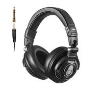 talomen Ti660X Professional Studio Monitoring Wired Headphones, Over-Ear Closed-Back Dynamic Headphone for Tracking, Mixing, DJing, and Mastering, Detachable Cables, Sound Isolation, Black