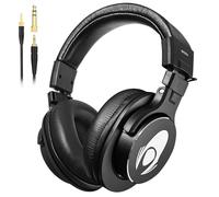 talomen W50X Over Ear Headphones for Studio Monitoring, Professional Wired Closed-Back Headphone with Detachable Cables, High-Fidelity Audio for Tracking, Mixing, DJing, Mastering, Black