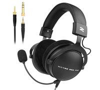 talomen W550X Professional Studio Headphones, Closed-Back Wired Over Ear Headphones with Leather & Velour Earpads and Detachable Cables, for Recording, Mixing, Mastering, DJ Monitoring, Gaming.
