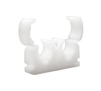 Talon - 15mm Double Hinged Pipe Clips - Pack of 50 - Natural - Single Central Screw Fixing - Temperatures Up to 85°C (185°F) - for Use On Plumbing, Gas and Air Conditioning Pipe - UV Stabilized