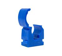 Talon - 15mm Single Hinged Pipe Clips - Pack of 20 - Blue - 360° Fixing for Pipework - Temperatures Up to 85°C (185°F) - Safe for Use On Plumbing, Gas and Air Conditioning Pipe - UV Stabilized