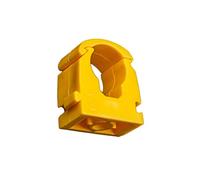 Talon - 15mm Single Hinged Pipe Clips - Pack of 20 - Yellow - 360° Fixing for Pipework - Temperatures Up to 85°C (185°F) - Safe for Use On Plumbing, Gas and Air Conditioning Pipe - UV Stabilized