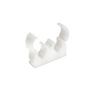 Talon - 22mm Double Hinged Pipe Clips - Pack of 50 - Natural - Single Central Screw Fixing - Temperatures Up to 85°C (185°F) - for Use On Plumbing, Gas and Air Conditioning Pipe - UV Stabilized