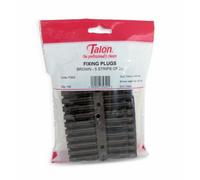 Talon - Plastic Wall Plugs - Pack of 5X 20 - Brown - 23cm - for 8-12 Gauge Woodscrews - Available in Variety of Sizes - for Home Improvement and Trade Jobs - Tool Set Essentials