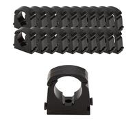 Talon Hinged Pipe Clips - Secure Pipe Fixing Brackets for 15mm Pipes | Snap-Fit Hinged Clip Design | Easy Screw Fixing Base | Strong Grip & Durable Build | Project DIY (20 Pack, Black 15mm)
