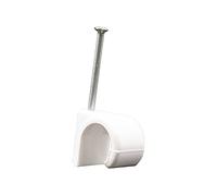 Talon - Nail-in Pipe Clip, 10-12mm - Premium Grade Polypropylene - Pack of 100 - for Plumbing, Gas Pipes, Hot or Cold Water Pipe - White