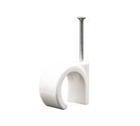 Talon - Nail-in Pipe Clip, 22mm - Premium Grade Polypropylene - Pack of 100 - for Plumbing, Gas Pipes, Hot or Cold Water Pipe - White