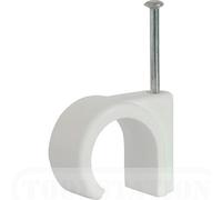 Talon NCW28 Nail-in Pipe Clip, White, 28 mm, Set of 100 Pieces