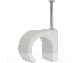 Talon NCW28 Nail-in Pipe Clip, White, 28 mm, Set of 100 Piece