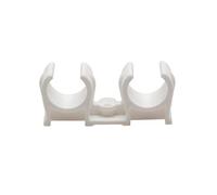 Talon - Snap in Open Clips Double - White - 22mm - Pack of 100 - Premium Grade Polymer - for Home Improvement, Plumbing, Pipe Installation - Tool Set Essentials