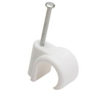 Talon White Plastic Nail Clip (Dia)15mm, Pack Of 10