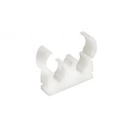 Talon Wrap Over Hinged Double White Pipe Cable Clip 15 mm Multiple Quantities (50)