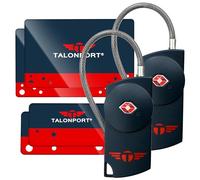 Talonport Keyless Luggage Locks TSA Approved, No Combination Needed, Lifetime Card Keys, Durable Metal Suitcase Lock for Travel Essentials & Checked Bags (2 Pack, Blue)
