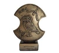 Talos Artifacts Goddess Athena Shield with owl Design Small Sculpture Symbol of Wisdom Strategy