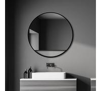 Talos Black Hole 50282 Decorative Wall Mirror Matt Black Diameter 80 cm