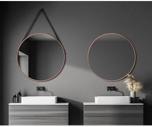 Talos Decorative Round Wall Mirror in Matt Copper 80 cm