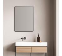 Talos Picasso Design Mirror Black 60 x 80 cm Aluminium Frame for Timeless Ambience Perfect Bathroom Mirror and Wall Mirror