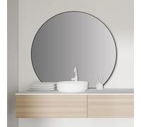 Talos Picasso Mirror Black Diameter 100 cm - Elegant Wall Mirror with Aluminium Frame - Ideal for Bathroom and Modern Ambience Bathroom Mirror in Black