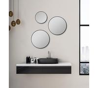Talos Picasso Mirror Black Diameter 40 cm Aluminium Frame, Round Bathroom Mirror for Stylish Ambience - Elegant Wall Mirror that combines Functionality and Modern Design