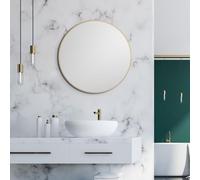 Talos Picasso Mirror Gold Diameter 60 cm Aluminium Frame, Round Bathroom Mirror for Stylish Ambience - Elegant Wall Mirror that combines Functionality and Modern Design
