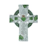 TALPGOD Celtic Cross Irish Blessing Wall Decor, Irish Wall Art for Home, Ireland Gifts, Catholic Cross, Green, 9.45 Inch x 7.48 Inch