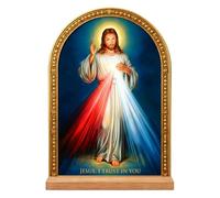 TALPGOD Divine Mercy Stand Catholic Ornament Statue - Divine Mercy Image Statue Acrylic Tabletop Décor for Home Altar & Desk,Christian Gift for Women & Men