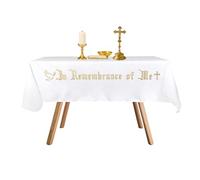 TALPGOD in Remembrance of Me Altar Frontal Holy Communion Table Cloth Cover 88.2x52in,Communion Table Cloths for Church and Baptism Altar Cloth Supplies (Gold Embroidery)