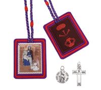 TALPGOD Purple Escapularios Catolicos Catholic Scapular Marie Julie Jahenny of Benediction with Protection Cross of Forgiveness and Medal of Our Mother of Good Guard, Wool, 1 Piece