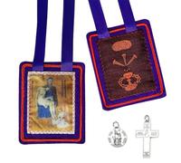 TALPGOD Purple Escapularios Catolicos Catholic Scapular Marie Julie Jahenny of Benediction with Protection Cross of Forgiveness and Medal of Our Mother of Good Guard