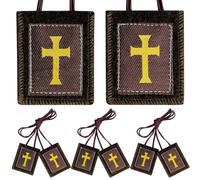 TALPGOD Scapulars Catholic, 3 Pack Bulk Brown Scapular, Escapularios Catolicos Scapular Catholics Gift For Women Man House Blessing Door Hanger Home Protection, Mexican Wall Art Decor