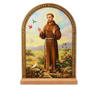 TALPGOD St. Francis Stand Catholic Ornament Statue - Saint Francis Statue Acrylic Tabletop Décor for Home Altar & Desk,Christian Gift for Women & Men,San Francisco de Asis