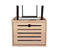 TALSAK Wooden Router Shelf Wall Mount WiFi Router Storage Box, Cable Management Hider Rack Assembly, Creative Decorative Storage Box