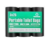 TALTBREX Portable Toilet Bags - 75 Count Compostable Camping Toilet Bags 8 Gallon/30 Liter, 1 Mil Thickened Biodegradable Toilet Waste Bags Replacement Bags for Portable Potty Camping Toilet Bucket
